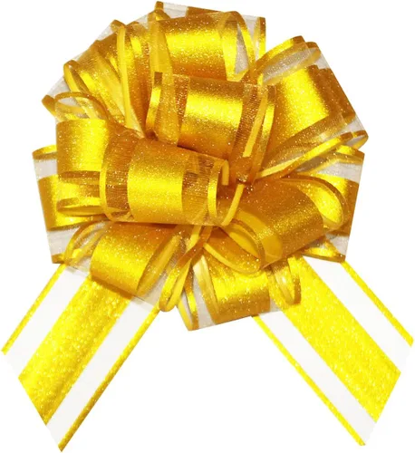 Vista 6 de HQJAXJ 6 lazos azul cielo para envolver regalos, lazos con purpurina de 6 pulgadas para cestas de regalo, Pascua, cestas de regalo, fiestas