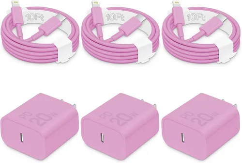 Vista 21 de CXX 20W Fast Charger for iPhone 14/13/12 [3-Pack, MFi Certified] Blue