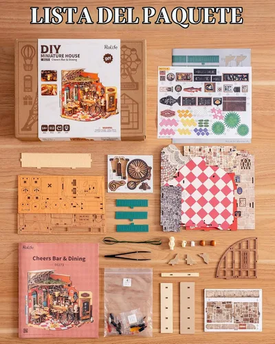 Vista 6 de Rolife - Kit de bricolaje de casa de muñecas en miniatura para adultos, kit de casa de muñecas de madera mini, kits de construcción de diorama