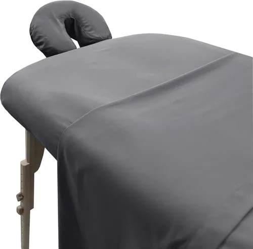 Vista 15 de London Linens Juego de sábanas de microfibra suave para mesa de masaje de 3 piezas, incluye funda para mesa de masaje, sábana bajera ajustable