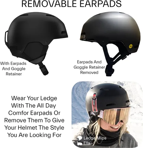 Vista 6 de Giro Ledge MIPS - Casco de esquí de ajuste asiático, casco de snowboard para hombres, mujeres y jóvenes