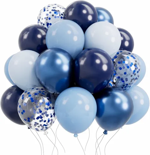 Vista 18 de AULE Globos metálicos negros de 12 pulgadas, 50 globos de látex negros, helio cromado, globo grueso brillante, decoración perfecta para fiesta