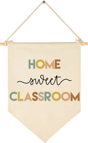 Vista 28 de Letrero de pared para aula, regalo para profesores, decoración inspiradora de vuelta a la escuela, bandera de pared con texto en inglés "Let's Root