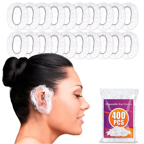 Vista 13 de 100 piezas de cubiertas para los oídos para la ducha - Cubiertas desechables para los oídos para secador de pelo - Fácil de estirar, resistente al