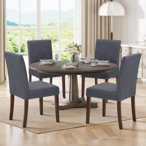 Vista 21 de MALOL Juego de 2 sillas de comedor tapizadas, sillas de comedor de tela, modernas sillas de comedor de madera, sillas auxiliares de cocina, silla