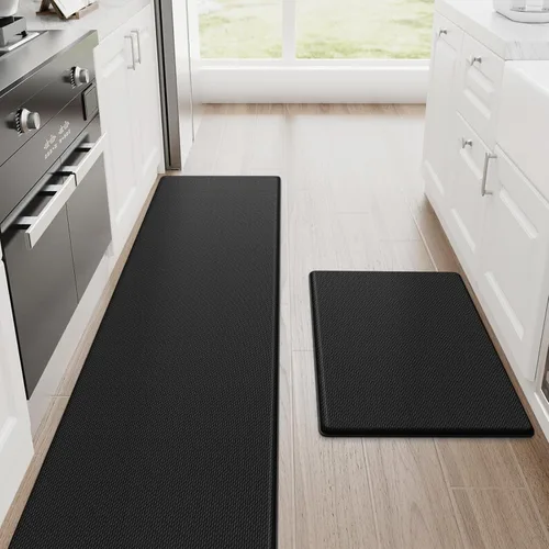 Vista 64 de StepRite Tapetes de cocina, 2 tapetes acolchados, antifatiga, para piso, de escritorio, antideslizante, impermeables, oficina, alfombras de 17.3 x