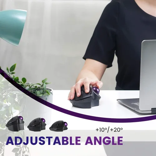 Vista 2 de Perixx PERIMICE-720, Ratón ergonómico inalámbrico con ángulo ajustable, color negro (11449)