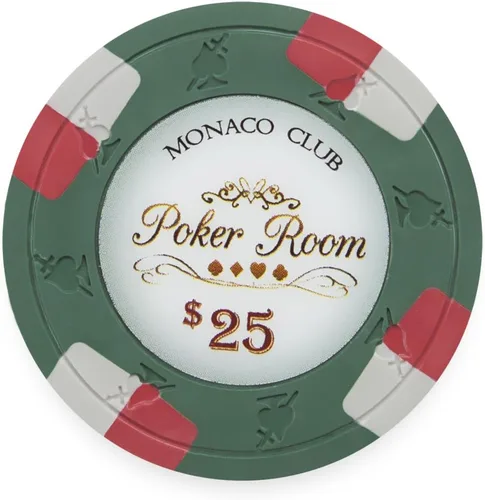 Vista 12 de Claysmith Gaming Paquete de 50 fichas de póquer Monaco Club, compuesto de arcilla pesada de 0.48 oz