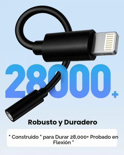 Vista 7 de Paquete de 1 adaptador Lightning a conector de auriculares de 0.138 in con certificación MFi de Apple para iPhone, adaptador auxiliar para iPhone