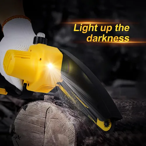 Vista 3 de TOOLIFE Mini motosierra inalámbrica de 6 pulgadas, motosierra con mango con 1 batería y sistema de engrasado automático, motosierra eléctrica