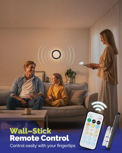 Vista 7 de Luz de techo recargable de 10,000mAh con control remoto, luces de ducha inalámbricas impermeables 3000K/4000K/6000K, luz alimentada por batería