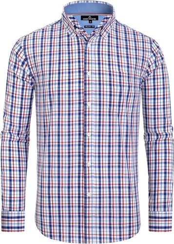 Vista 33 de Alimens & Gentle - Camisas a cuadros con botones para hombre, camisas de vestir de manga larga, de algodón, corte estándar Negro (Black Gingham)