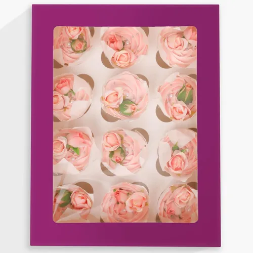 Vista 12 de Bakepacker Contenedores para 12 Cupcakes 10-Paquetes Caja de Cupcakes Roland Transportador de Cupcakes, 12 Cajas para Cupcakes con Ventana