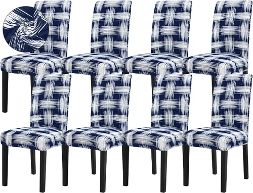Vista 93 de Sufdari Juego de 2 fundas para sillas de comedor, fundas para sillas de cocina, fundas para sillas Parsons, protectores de sillas de elastano
