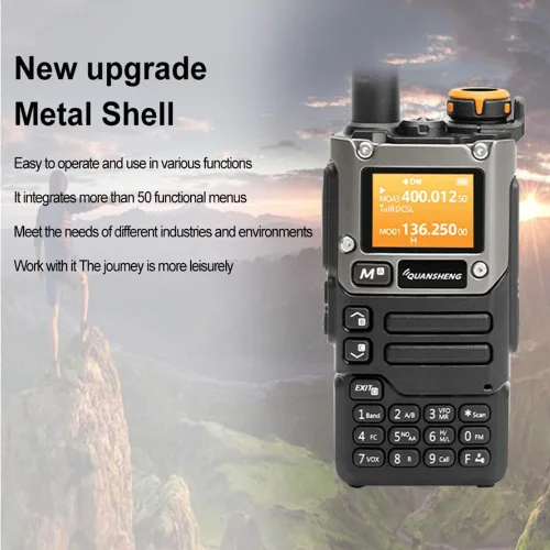 Vista 4 de Quansheng UV-K6 UV-K5 (8) Walkie Talkie 5W Airband Radio Tipo C Carga UHF VHF DTMF FM Radio bidireccional con función de alarma meteorológica NOAA