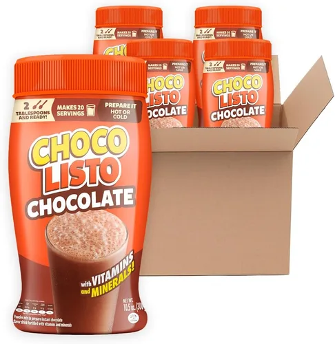 Vista 11 de Chocolisto - Bebida instantánea de chocolate, bebida nutritiva con vitaminas y minerales, 10.5 onzas, paquete de 1.