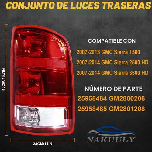 Vista 2 de Luces traseras compatibles con GMC Sierra 1500 2500 3500 HD 2007