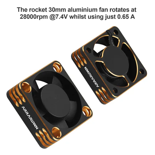 Vista 2 de Ventilador de refrigeración para motor de automóvil a control remoto, paquete de 2 unidades de 28000 rpm, ventilador de enfriamiento ESC sin
