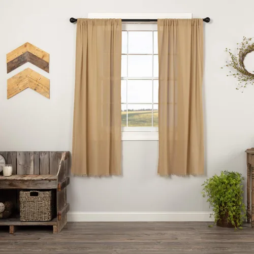 Vista 10 de VHC Brands Juego de 2 cortinas blancas antiguas con flecos, de algodón, para sala de estar o dormitorio, 63 x 36 pulgadas Anitque Blanco