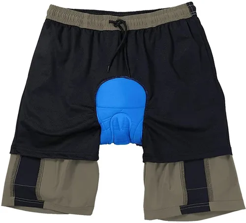 Vista 4 de VAYAGER - Pantalones cortos de ciclismo con acolchado 3D para bicicleta de montaña, ajuste holgado, ligeros