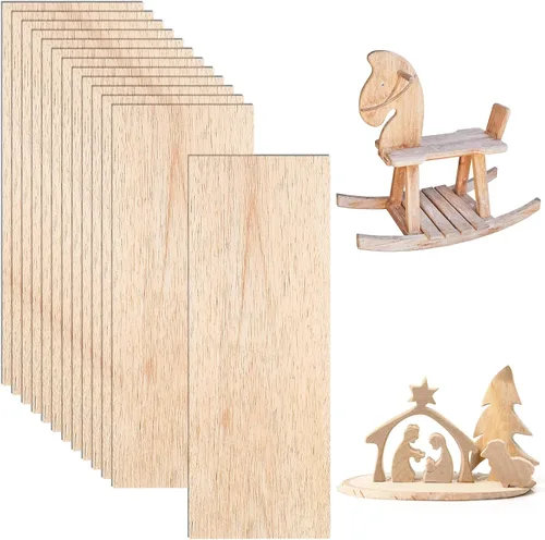 Vista 7 de Namalu 10 paquete de hojas de madera de balsa de 6 x 4 x 0,08 pulgadas - 2 mm de espesor, tabla de madera sin acabar para manualidades, casa