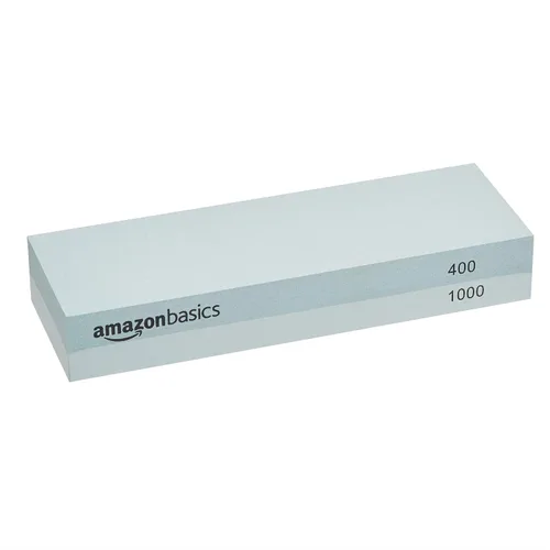 Vista 2 de Amazon Basics Piedra afiladora de cuchillos Whetstone de piedra húmeda de doble cara con piedras de grano 400/1000 y 3000/8000, piedra