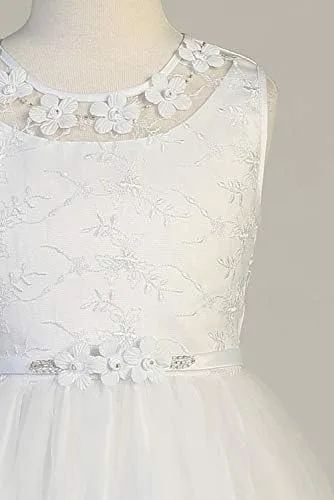 Vista 7 de Vestidos de Primera Comunión para Niñas 7-16 Vestido de Santa Comunión Blanco Vestidos de Primera Comunión para Niñas Plus