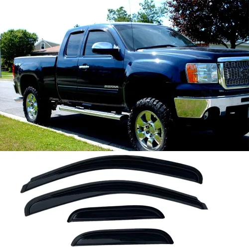 Vista 13 de 94515 Deflectores de viento para ventana Chevy Silverado/GMC Sierra 1500/2500HD/3500HD Crew Cab y Yukon XL/Suburban/Avalanche, protectores de lluvia