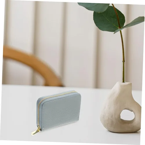 Vista 8 de STOBOK Funda tipo cartera para tarjetas de visita para hombres, tarjetero para tarjetas de visita, cartera para tarjetas de identificación, práctica
