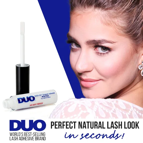 Vista 2 de Duo - Adhesivo para tiras de pestañas postizas Quick-Set que se seca en color transparente, 0.18 onzas, 1 paquete