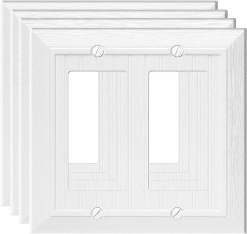 Vista 9 de Placa Decorativa Moderna para Pared con Diseño de Veta de Madera Retro, Cubierta de Interruptor, Cubierta de Tomacorriente para Interruptor de Luz