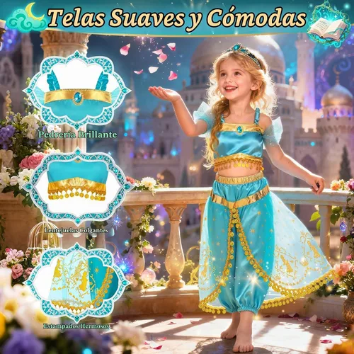 Vista 3 de Disfraces de princesa para niñas, ropa de vestir de princesa para niñas