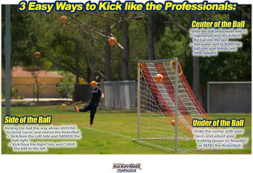 Vista 5 de Kickerball – Pelota de fútbol curva y con efecto – Patea como los profesionales, gran regalo para niños y niñas – Perfecto para partido o juego al
