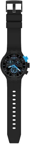 Vista 2 de Swatch Correa de silicona de cuarzo negro reloj casual 20 Modelo SB02B401 Negro