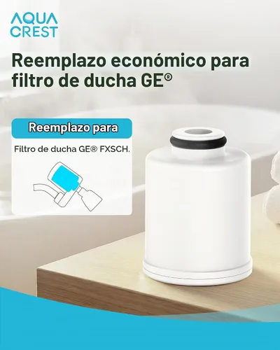 Vista 2 de AQUA CREST Reemplazo del filtro de ducha FXSCH para GE® FXSCH