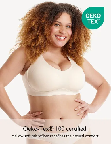 Vista 3 de COMFELIE Wireless Bra with Support B-E Cups, Lightly Lined Zero Gravity Sculpt No Spillage Seamless T-Shirt Bra EB063