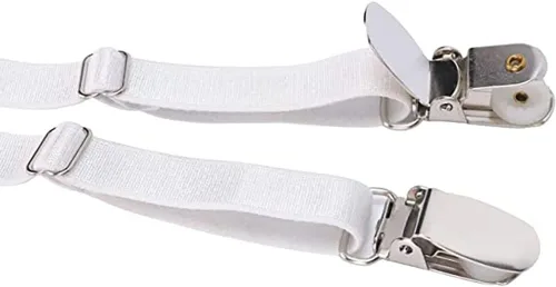 Vista 5 de Mens Shirt Stays Upgrade Adjustable Elastic Garter Military Shirts Holder with Non-slip Locking Clamps