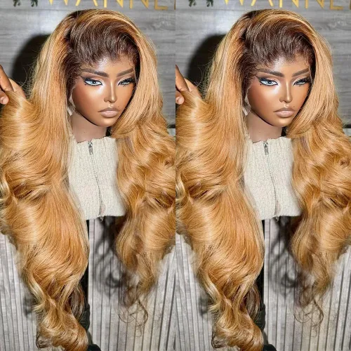 Vista 6 de BAIICS Pelucas de cabello humano rubio miel con encaje frontal transparente HD de 13 x 6 pulgadas, peluca frontal de encaje transparente HD 12A