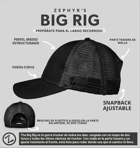 Vista 7 de ZHATS Sombrero Snapback ajustable para hombre Big Rig