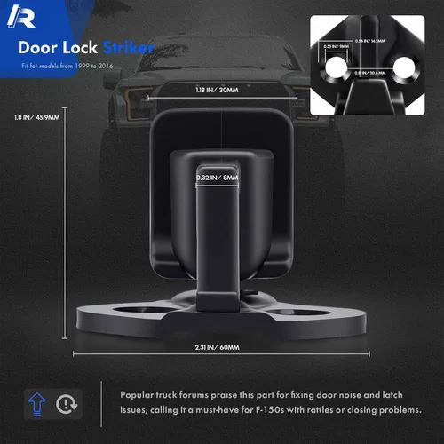 Vista 8 de Pasador de pestillo de cerradura de puerta mejorado con buje de goma - Compatible con Ford F-150 2009-2014 cabina sencilla o cabina de tripulación