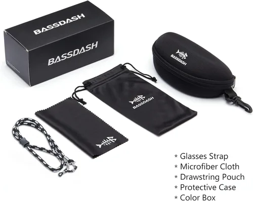 Vista 7 de BASSDASH Gafas de sol deportivas polarizadas para hombres y mujeres, pesca, conducción, senderismo, UV400 con marco ligero TPX irrompible
