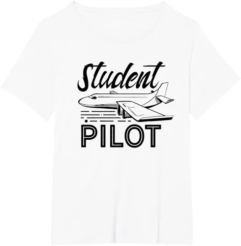 Vista 20 de Camiseta de aviación Aviador Aviador Student Pilot, Blanco
