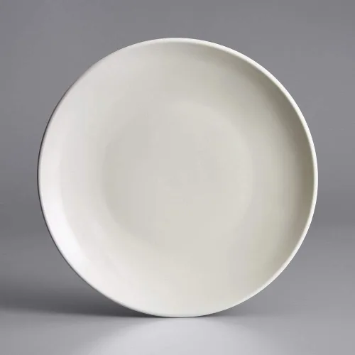 Vista 3 de Restaurant Value, placa de gres con forma de cupé de 12.25 pulgadas, blanco brillante, caja de 12