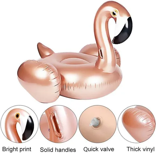 Vista 3 de Flotador inflable gigante de flamenco, flotador inflable gigante para piscina, balsa de piscina, paseo en tumbona de piscina, juguete de agua