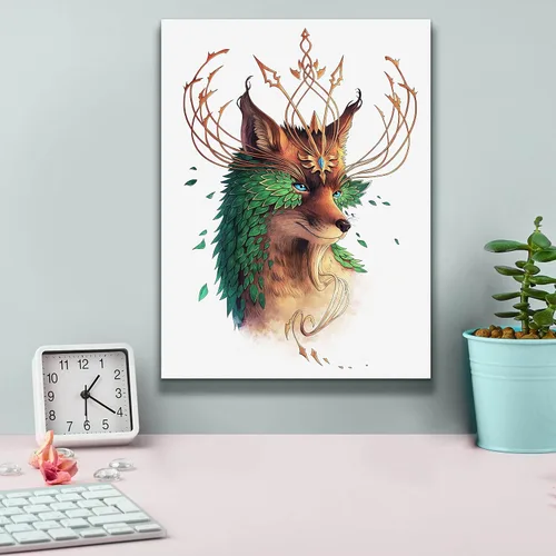 Vista 4 de Epic Graffiti 'Fox Colored' por JoJoesArt, lienzo para pared, 12 x 16 pulgadas