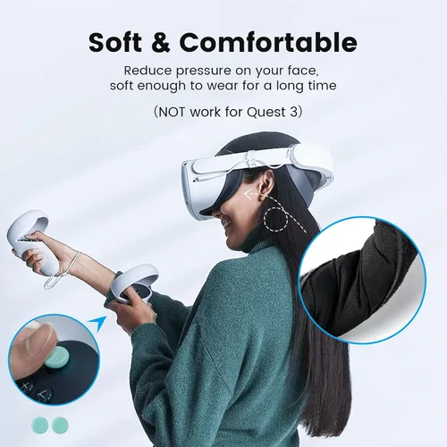 Vista 3 de LEKOYE Cooling Gel Face Pad Cover for Oculus Quest 2, Facial Interface with 2 Replacement Soft Face Cushion Pad, Including Anti-Leakage Nose Pad and