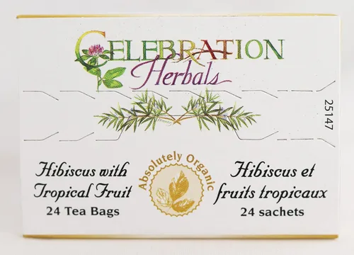 Vista 7 de Celebration Herbals Hibisco orgánico con té de frutas tropicales sin cafeína- 24 bolsas de té 0.99 oz