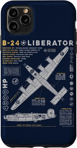 Vista 18 de iPhone 15 B-24 Liberator Consolidated Aircraft B24 Bomber Vintage Case