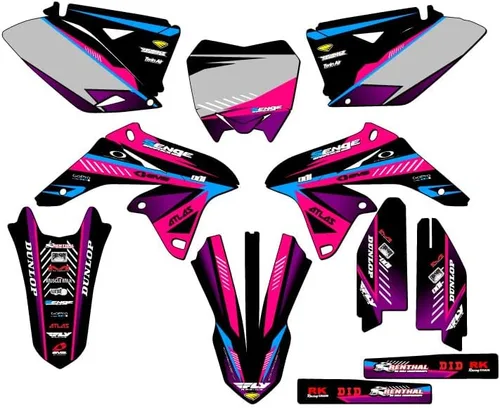 Vista 8 de 2010-2018 RMZ 250 Surge Black Senge Kit de base gráfica compatible con Suzuki