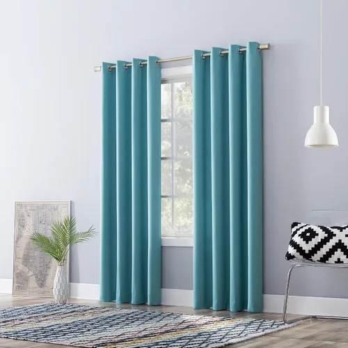 Vista 54 de Sun Zero Barrow - Par de paneles de cortinas con ojales y eficiencia energética Beige piedra